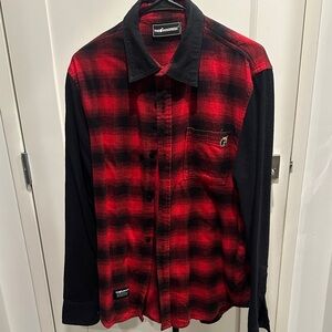 The Hundreds Black and Red Checkered Men's Shirt